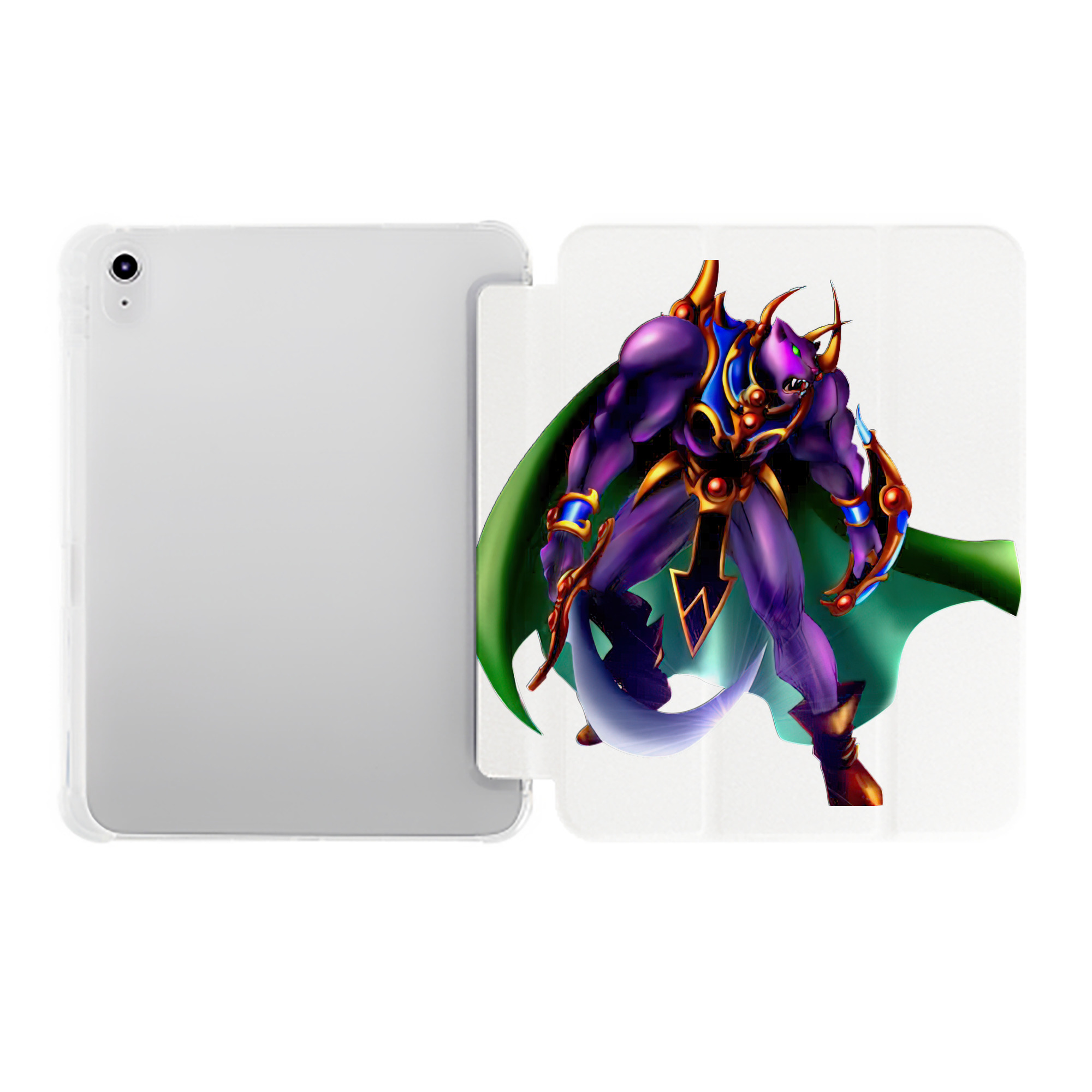 （画像用） 遊☆戯☆王 Yu-Gi-Oh! IPad ケース ペン収納付き 三つ折りスタンド PUレザー×シリコン 対応機種9.5/10.5/10.9インチ